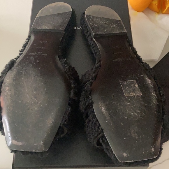 Saint laurent black shearling slides. Worn twice. In perfect mint condition. - Picture 2 of 5